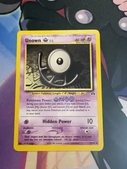 Pokemon Unown U Neo Discovery Card 51/75 Vintage 2001 WOTC TCG - Image 1