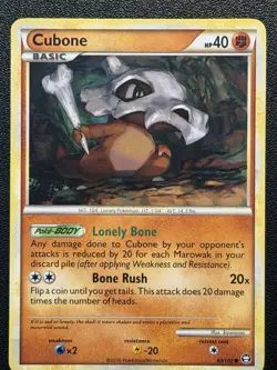 Cubone 60/102 HGSS Triumphant Pokemon Card - Image 1