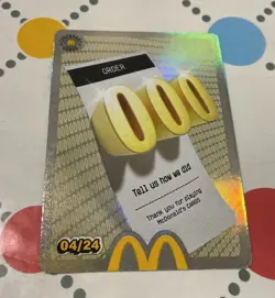 Mcdonalds Cards Order 000 Legendary Card 04/24 RARE Holo Unredeemed - Image 1