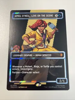 April O'Neil Live on the Scene Surge Foil 8 bit Teenage Mutant Ninja Turtles NM - Image 1