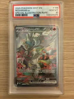 Pokemon TCG Reshiram EX White Flare Card 166/086 Sir PSA 10 - Image 1