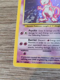 1999 Pokemon Mewtwo 10/102 Base Set Holo Rare Vintage WOTC Card - Image 4