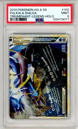 PSA MINT 9 Pokemon TCG Palkia & Dialga Legend (Bottom) 102/102 Triumphant Holo - Image 1