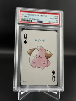 Cleffa Queen of Spades - 2000 Pokemon Silver Playing Cards Gem PSA 10 - Image 1