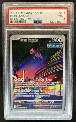2023 Pokemon SV Paradox Rift Iron Jugulis #216/182 PSA 9 - Image 1