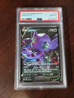 Pokemon - 2020 Sword & Shield Base Sableye V - Half Art #120 - PSA 10 - GEM MINT - Image 1