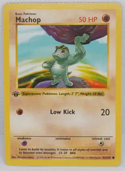 Machop 052/102 Base Set 1st Edition (Shadowless) Regular Pokemon TCG - Image 1