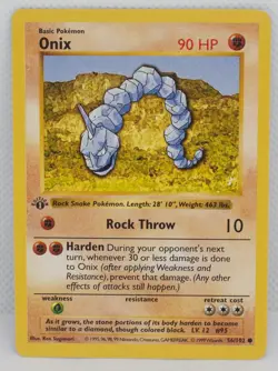 Onix 056/102 Base Set 1st Edition (Shadowless) Regular Pokemon TCG - Image 1
