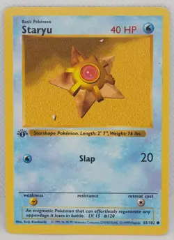 Staryu 065/102 Base Set 1st Edition (Shadowless) Regular Pokemon TCG - Image 1