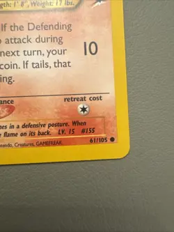 Pokemon TCG Cyndaquil Neo Destiny 61/105 1st Edition - MINT CONDITION - Image 5