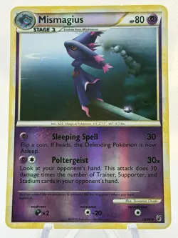 Mismagius Undaunted #19 (2010) Rare Reverse Holo LP Pokemon - Image 1