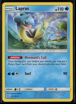 Lapras 36/236 Pokemon Unified Minds Uncommon Lightly Played - Image 1