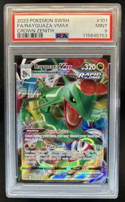 2023 Pokemon SWSH Crown Zenith Rayquaza VMAX #101/159 PSA 9 - Image 1