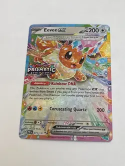 2025 Pokemon Prismatic Evolutions 075/131 Eevee EX Double Rare Stamped - Image 1