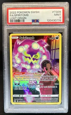 2022 Pokemon SWSH Lost Origin Spiritomb Trainer Gallery #TG09/TG30 PSA 9 - Image 1