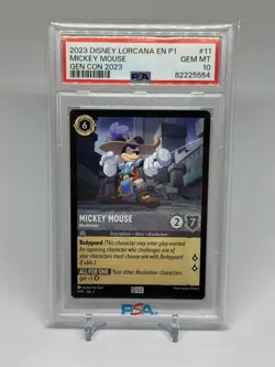 PSA 10 Disney Lorcana Mickey Mouse Musketeer GENCON Promo 11/P1 GEM MINT!! - Image 1