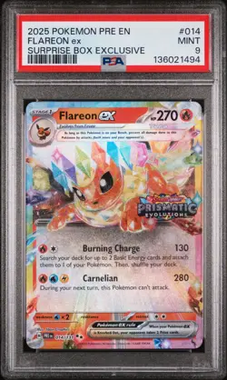 Flareon Ex 2025 Pokemon Pre En-Prismatic Evolutions #014/131 PSA 9 - Image 1