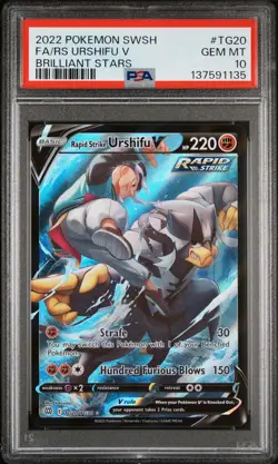 Pokemon Brilliant Stars Rapid Strike Urshifu V TG20 PSA 10 - Image 1