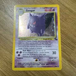 Pokemon Vintage Holo Fossil Gengar WoTC 1999 - Image 1