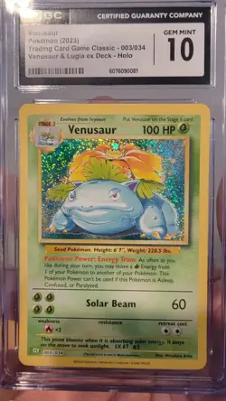 2023 POKEMON TCG CLASSIC VENUSAUR HOLO #003/034 CGC GEM MINT 10 - Image 1