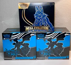 Pokemon TCG Mega Evolution Lucario Elite Trainer Box and Black Bolt ETB LOT OF 3 - Image 1