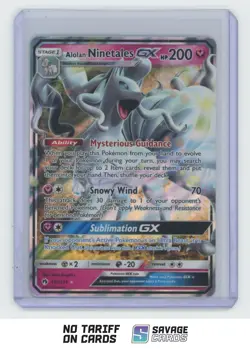 2018 Pokemon Sun & Moon Lost Thunder Ultra Rare Holo Alolan Ninetales GX - Image 1