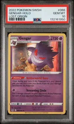 2022 POKEMON SWORD & SHIELD LOST ORIGIN #066 GENGAR-HOLO PSA 10 - Image 1