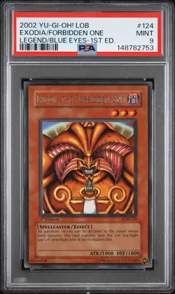 Yu-Gi-Oh! Exodia The Forbidden One LOB-124 1st Edition PSA 9 Glossy - Image 1