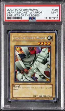 2003 YU-GI-OH! PROMO DUELISTS OF THE ROSES #001 ALPHA THE MAGNET WARRIOR PSA 9 - Image 1