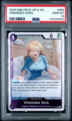 One Piece CCG Vinsmoke Sora Legacy of the Master OP12-062 PSA 10 Gem Mint - Image 1