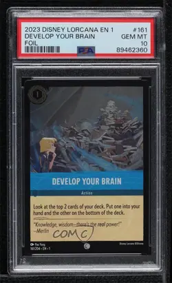 2023 Disney Lorcana - The First Chapter 1 Foil Develop Your Brain PSA 10 GEM MT - Image 1