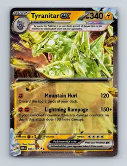 Tyranitar ex 066 2023 Pokemon Obsidian Falmes Double Rare Card NM+ - Image 1