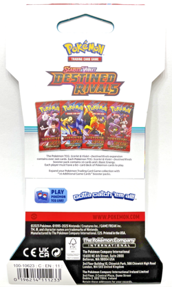 1 x Pokemon Destined Rivals Sleeved Booster Pack 2025 Scarlet & Violet 10 Cards - Image 2