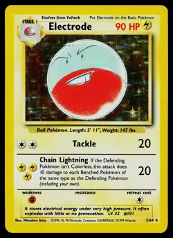Pokemon Card - Electrode Jungle 2/64 Holo No Symbol Error Holo Rare - Image 1