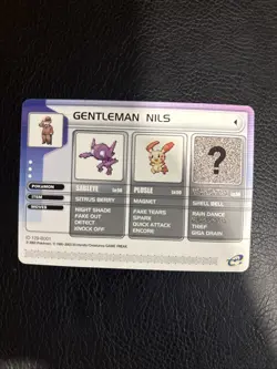 Pokemon Battle-e Card Gentleman Nils Sapphire Ruby Version GBA 2003 - Image 1
