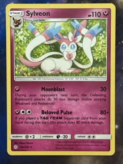 Pokemon Card Cosmic Eclipse Sylveon 155/236 Regular Rare - NM/Mint - Image 1