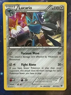 Pokemon TCG Lucario Fates Collide Holo Card 63/124 Rare NM - Image 1