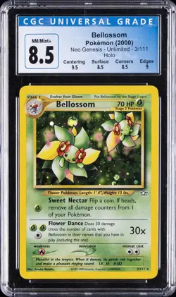 2000 POKEMON NEO GENESIS UNLIMITED HOLO #3/111 BELLOSSOM CGC 8.5 - Image 1