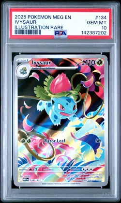 2025 POKEMON MEG EN-MEGA EVOLUTION ILLUSTRATION RARE #134 IVYSAUR PSA 10 - Image 1