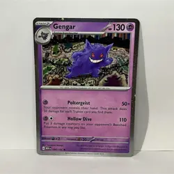 Pokemon Gengar 094/165 Cosmos Holo Rare Stage 2 130 HP Poltergeist Hollow Dive - Image 1