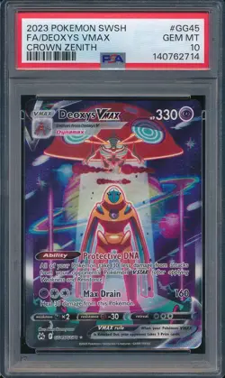 2023 Pokemon Sword & Shield GG45 Full Art Deoxys VMAX Crown Zenith PSA 10 - 2714 - Image 1