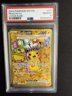 2024 Pokemon Surging Sparks Pikachu Ex #247/191 PSA 10 - Image 1