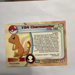 Charmander #04 Pokemon TOPPS Series 1 TV Animation - Image 2