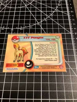 2000 Topps Pokemon TV Animation Edition Ponyta #77 Blue Topps Logo NM - Image 2