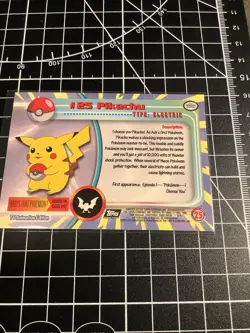 TOPPS - POKEMON - #25 PIKACHU - 1999 TV ANIMATION EDITION - M-NM - Image 2