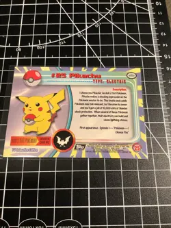 TOPPS - POKEMON - #25 PIKACHU - 1999 TV ANIMATION EDITION - M-NM - Image 3