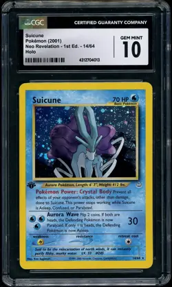 2001 Pokemon Neo Revelation 1st Edition #14 Suicune Holo Rare CGC 10 GEM MINT - Image 1