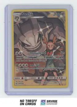 2019 Pokemon Sun & Moon Cosmic Eclipse Secret Holo Steelix #247/236 - Image 1