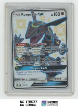 2019 Pokemon Sun & Moon Hidden Fates Full Art Rayquaza GX #177A/168 - Image 1