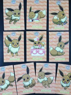 Pokemon Let's Go Eevee Database Peru Eevee Set Eeveelutions Full Set STAR Holo - Image 1